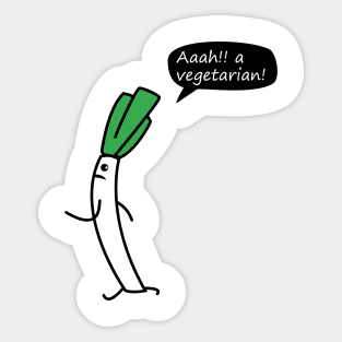 Fleeing leek Sticker